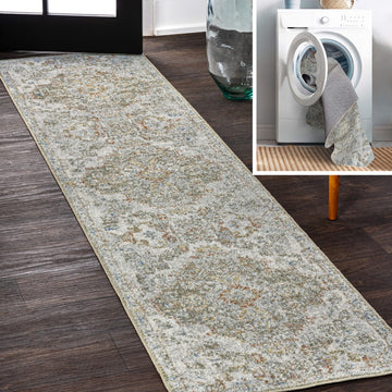 Shaemus Bohemian Medallion Low-Pile Machine-Washable Area Rug